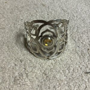 Women’s Brighton Silver Cuff Bracelet With Yellow Stone